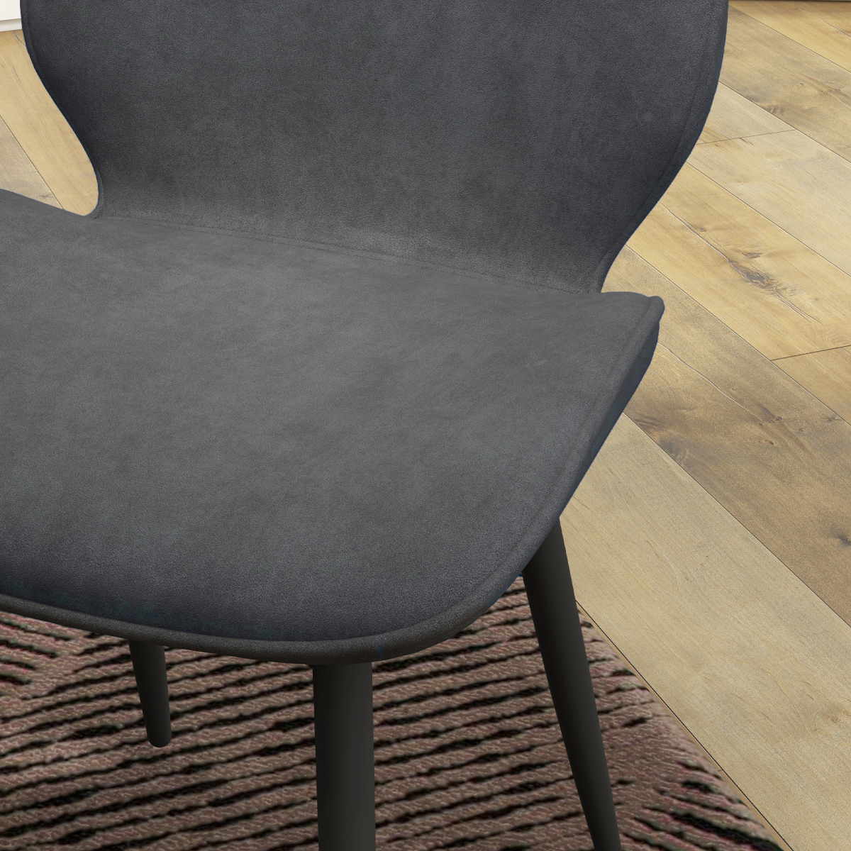 HOMCOM Upholstered Dining Chairs, Set of 2 with Padded Seats & Metal Legs – Armless Kitchen Chairs, Grey