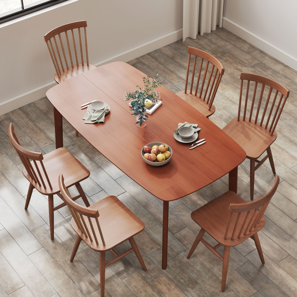 HOMCOM 150cm Rectangular Dining Table with Solid Wood Frame – Country Style Table for Six, Light Brown