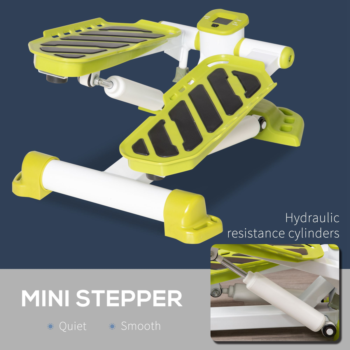 HOMCOM Portable Mini Stepper with LCD Monitor & Textured Pedals – Compact Step Machine for Home & Office