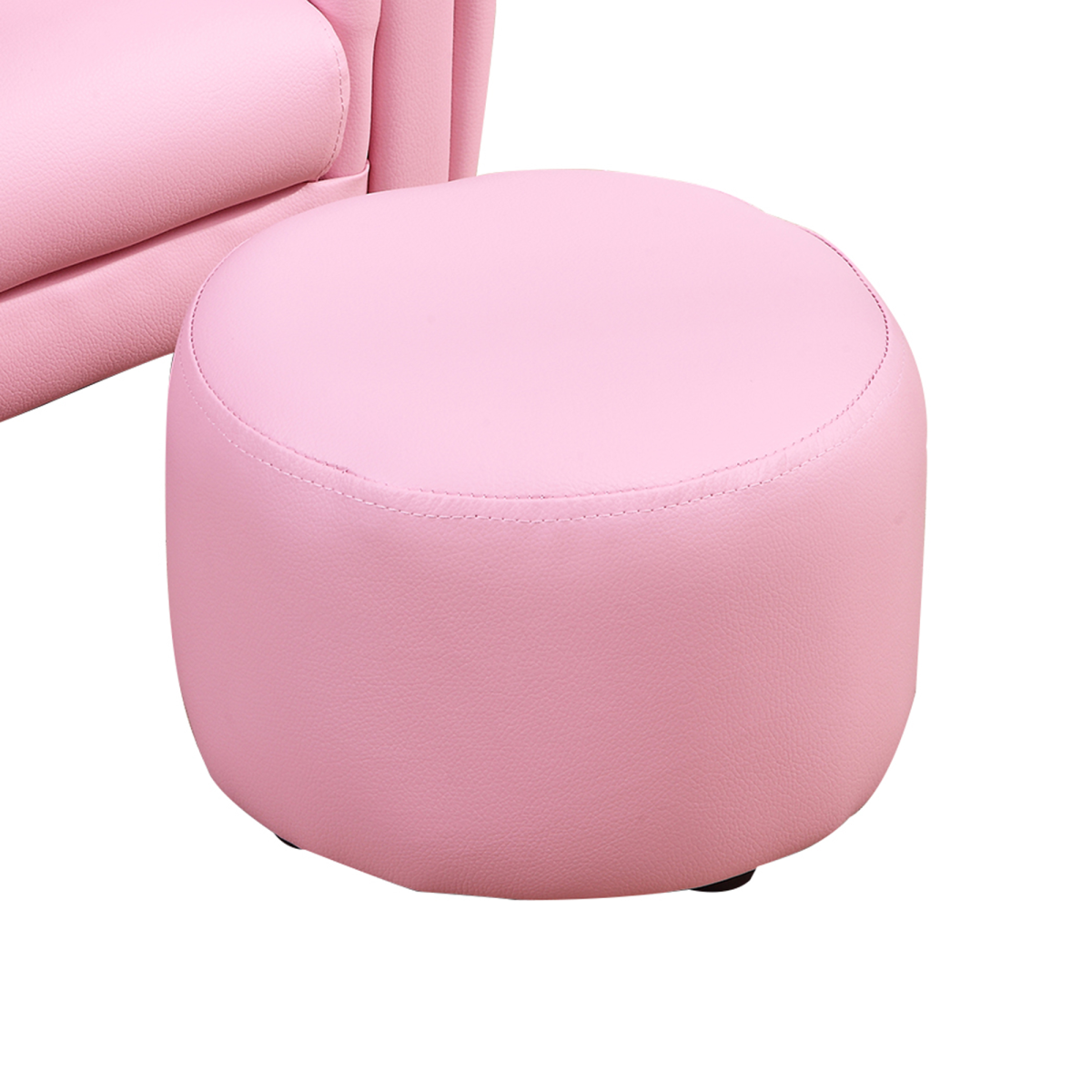 HOMCOM Kids Sofa with Footstool – Toddler Armchair for Playroom and Bedroom, Pink