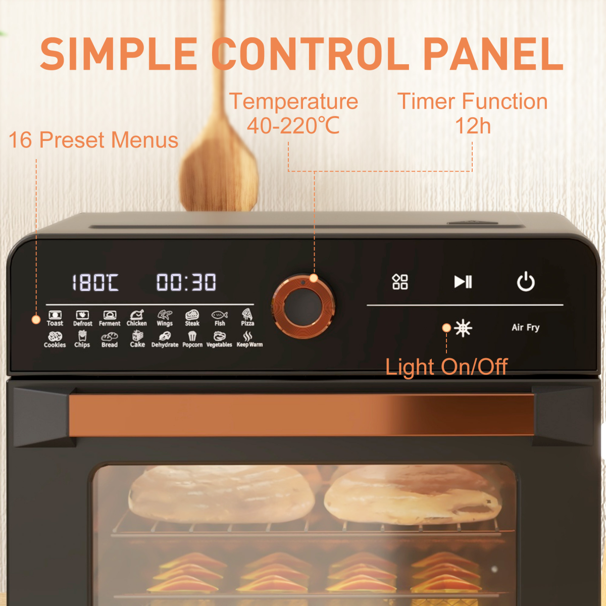 HOMCOM 20L Air Fryer Oven with 17 Presets, 1400W – Countertop Mini Oven with Rapid Air Circulation, Black