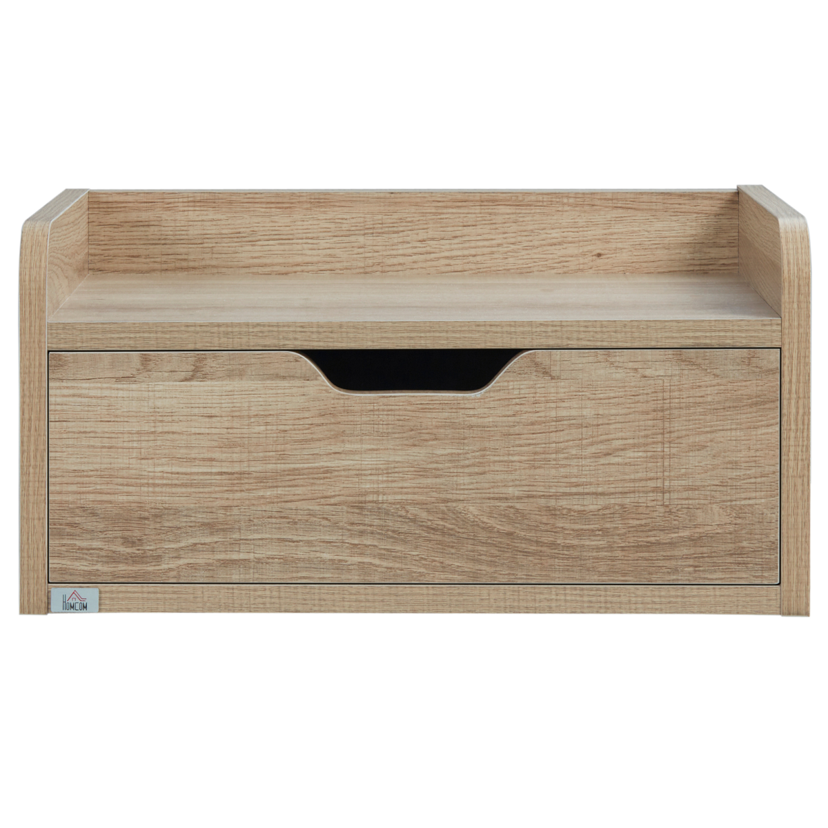 HOMCOM Floating Nightstand Set of 2 – Wall-Mounted Bedside Tables with Drawer, Wood-Effect