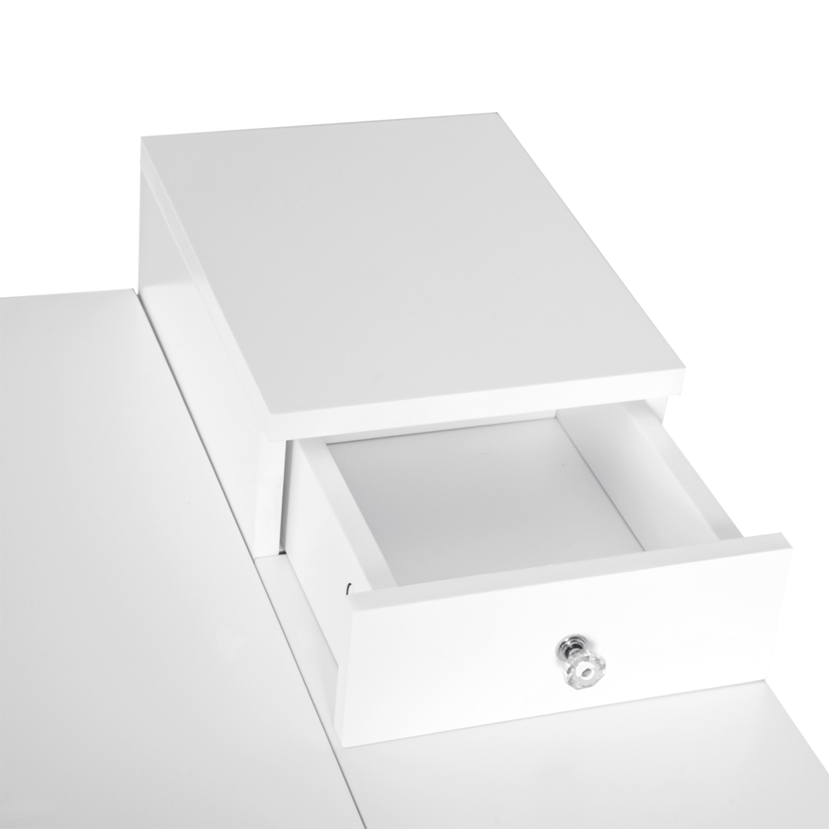 HOMCOM Dressing Table Desk with Flip-Up Mirror & 2 Storage Drawers – Bedroom Vanity and Writing Desk, White