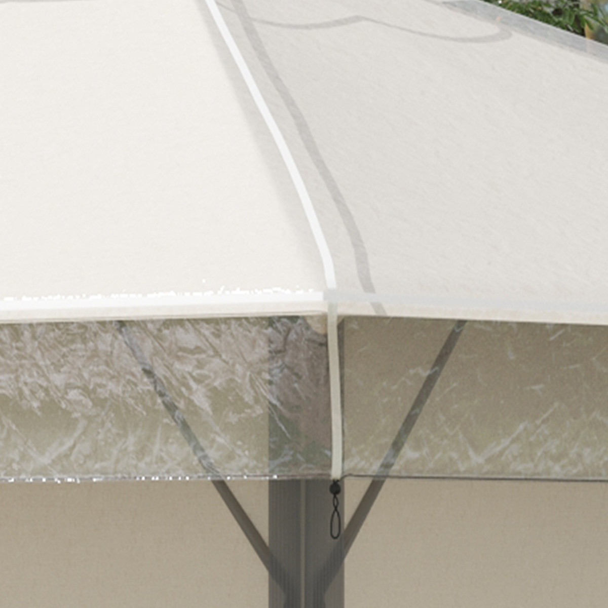 Outsunny 3 x 3m Gazebo Protective Cover – Waterproof PVC Rain Cover with Pull Cord for Canopy or Tent