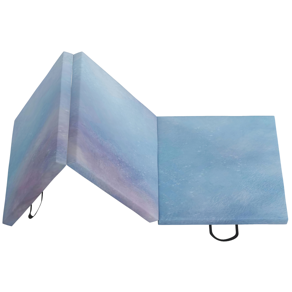 HOMCOM 6ft Foldable Gymnastics Mat, Tri-Fold 5cm Thick Crash Mat for Yoga and Pilates – Sky Blue