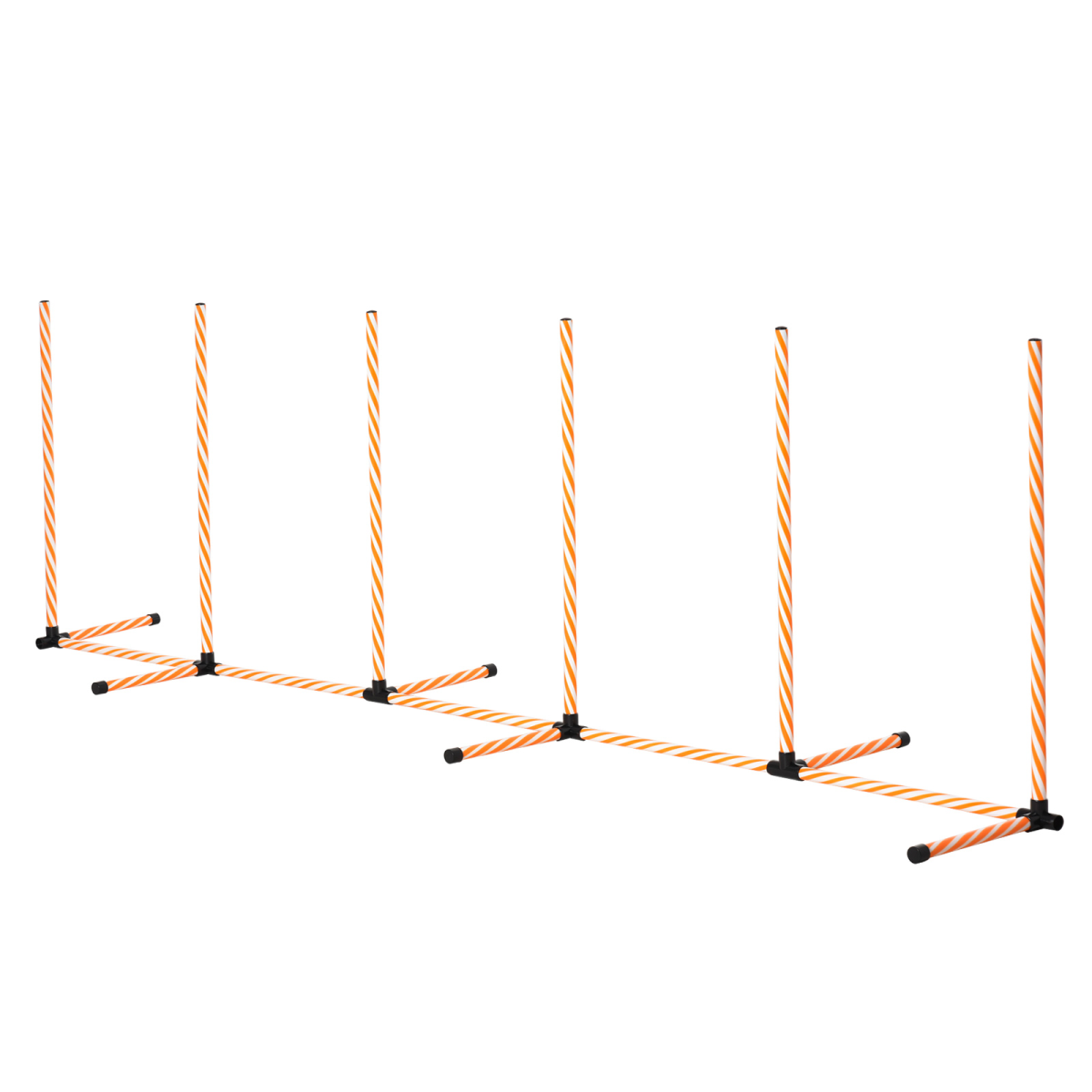 Pawhut Dog Agility Weave Poles Training Set with Whistle & Carry Bag – Slalom Obstacle Course Equipment