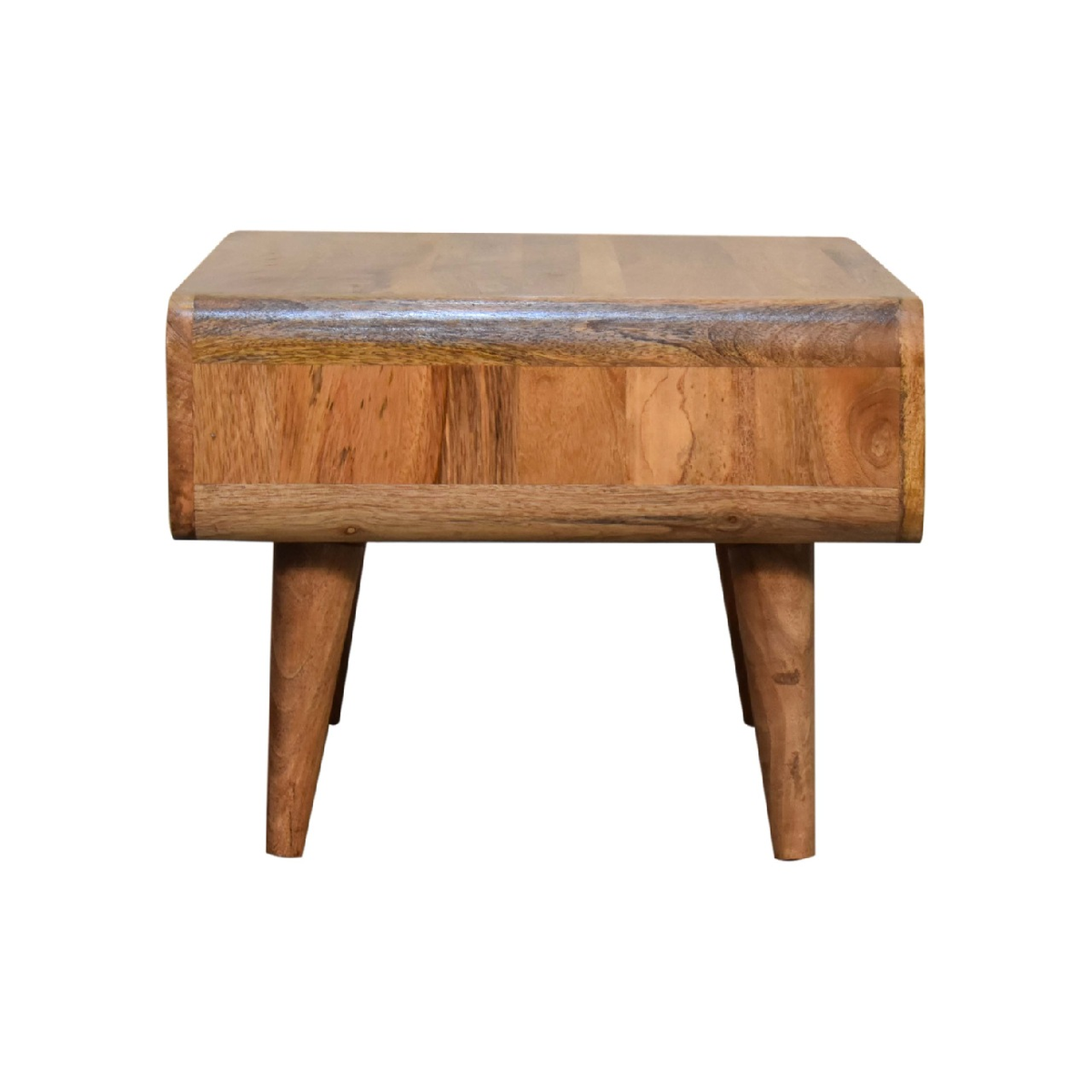 Artisan Furniture Solid Wood Open Oak-ish Media Unit, Tapered Legs – Simple TV Stand, Beige