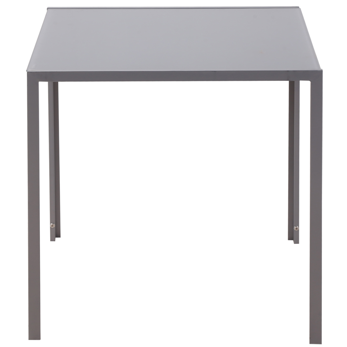 HOMCOM Modern Square Dining Table with Tempered Glass Top and Powder-Coated Metal Legs – Compact Kitchen Table