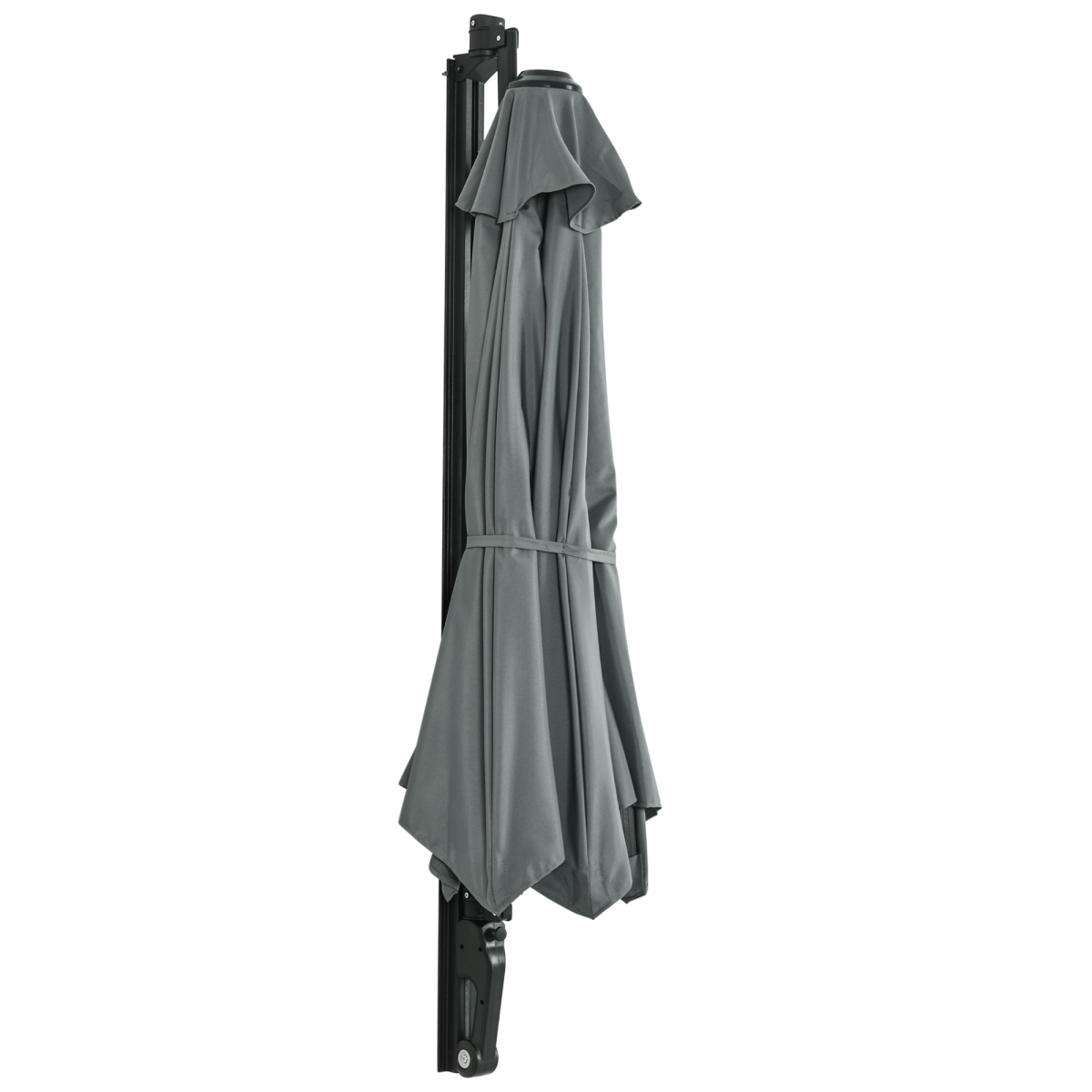 Outsunny Wall-Mounted Parasol with 180° Rotating Canopy & Aluminium Frame – Space-Saving Balcony Shade, Grey