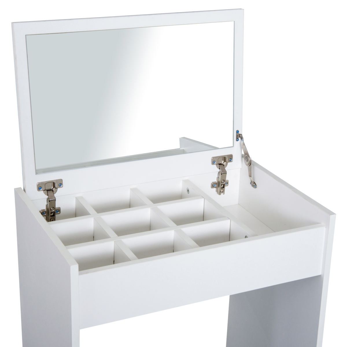 HOMCOM White Dressing Table Set with Flip-Up Mirror, Hidden Storage & Padded Stool