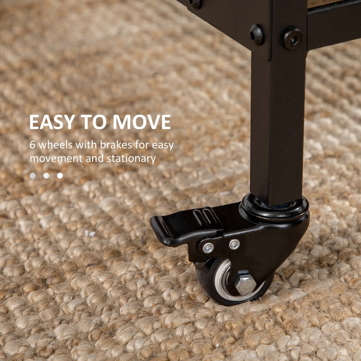 Mobile Drop Leaf Extendable Kitchen Table with Wheels – Space-Saving Dining Table, Seats up to 6