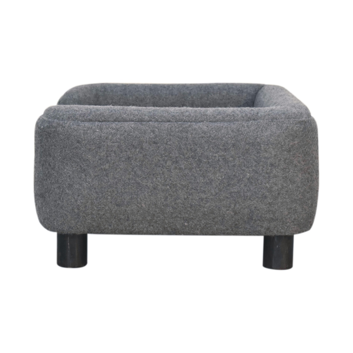 Artisan Furniture Mini Pet Sofa Bed in Solid Wood with Grey Tweed Upholstery – Padded Cushions for Small Pets