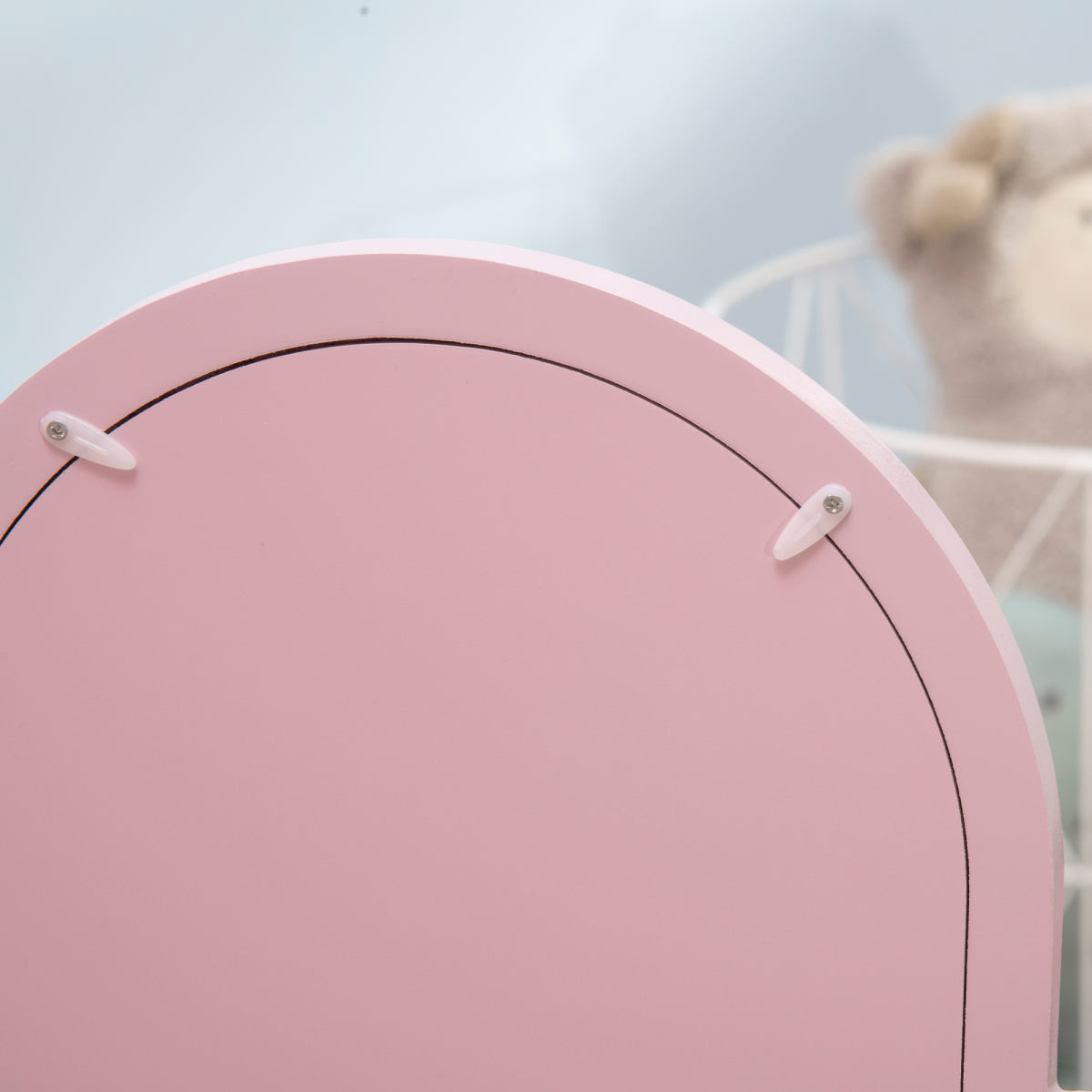 Kids Dressing Table and Stool Set with Mirror and Drawer – Vanity Table for Ages 3-6 Years, Pink