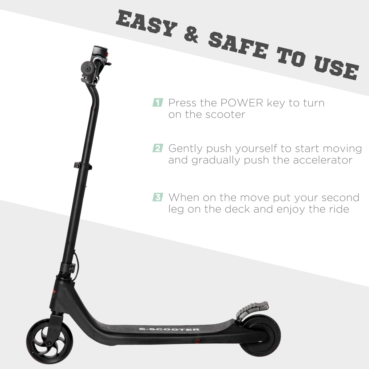 HOMCOM Kids Electric Scooter, 120W with Battery Level Display & Rear Brake – E-Scooter for Ages 6+, Black