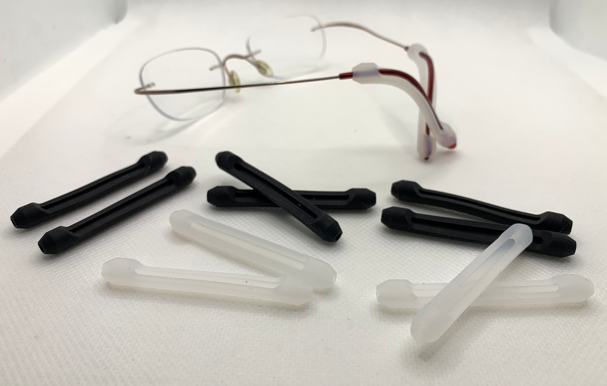 Avilo Non-Slip Silicone Glasses Grips, 6 Pairs – Slide-On Spectacle Arm Grippers, Thin & Wide Styles