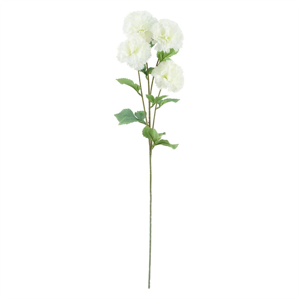 Pack of 6 x 70cm White Artificial Carnation Stem – 24 Flowers