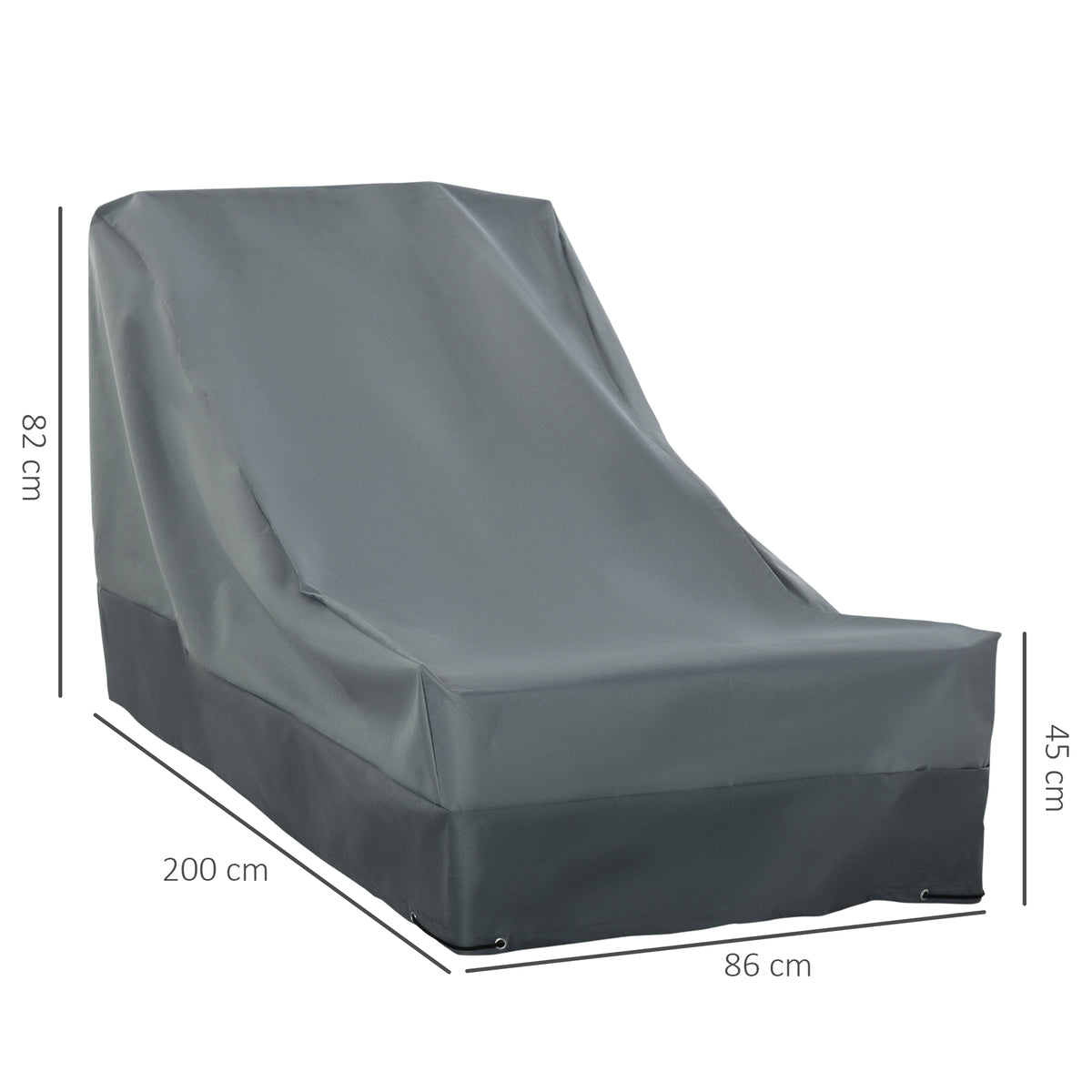 Outsunny Outdoor Furniture Cover, 200 x 86 cm – Water & UV Resistant 600D Oxford Fabric with Pull Cords