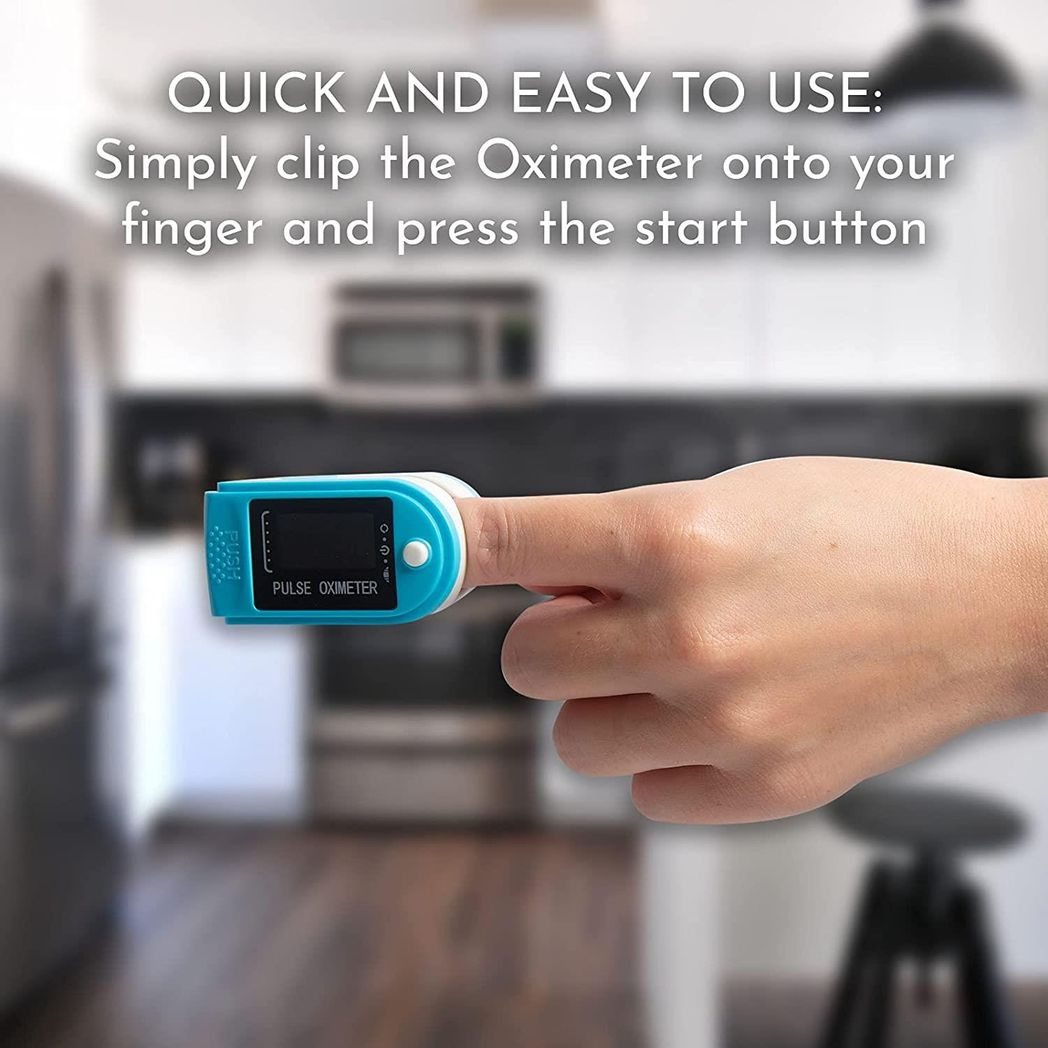 Aquarius Finger Pulse Oximeter V2 with SpO2 & Heart Rate Readings, Lanyard & Case – FDA Approved, Blue
