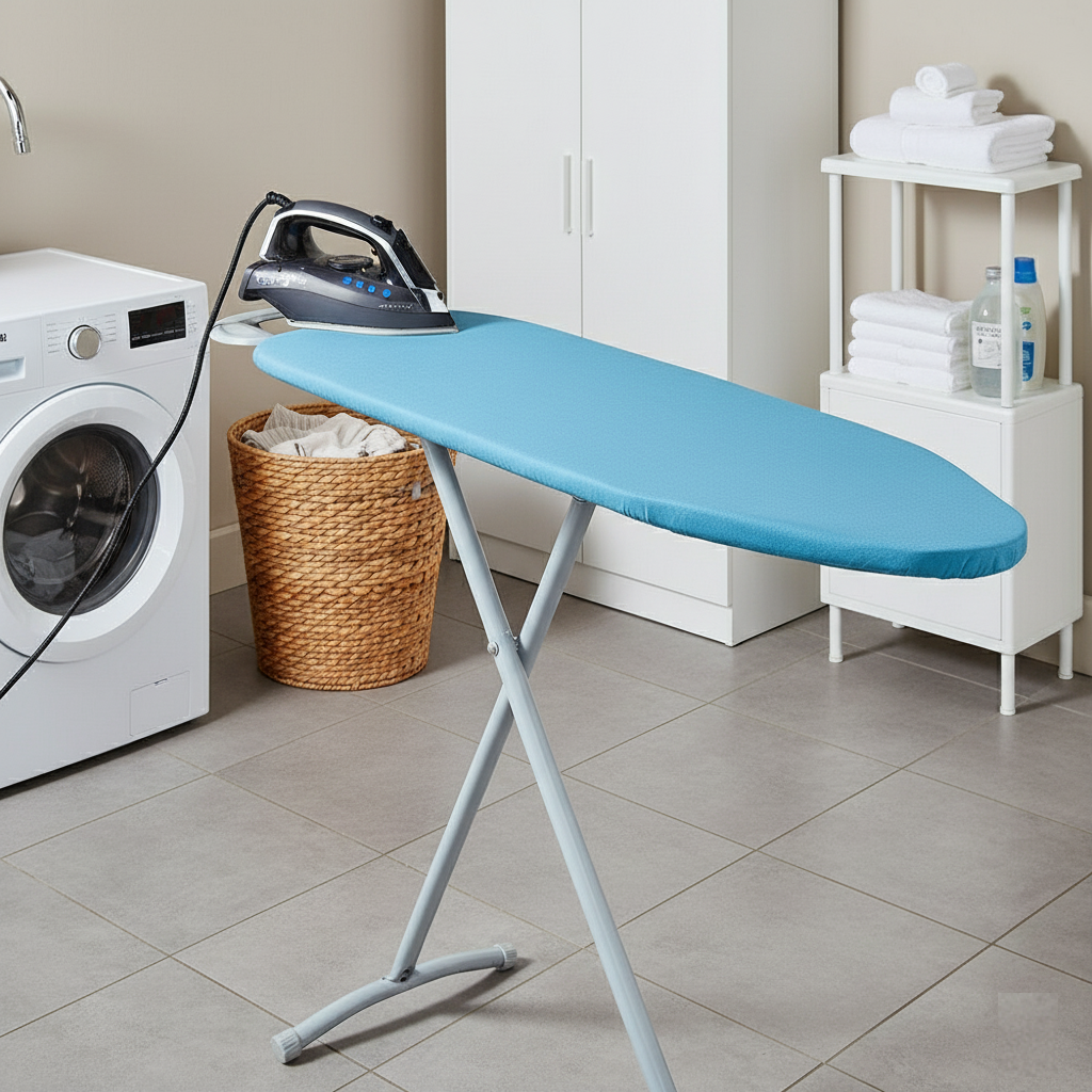 Avilo Ceramic Ironing Board Cover with Easy Glide Cotton Jersey Surface – Faster Ironing at Lower Temperatures