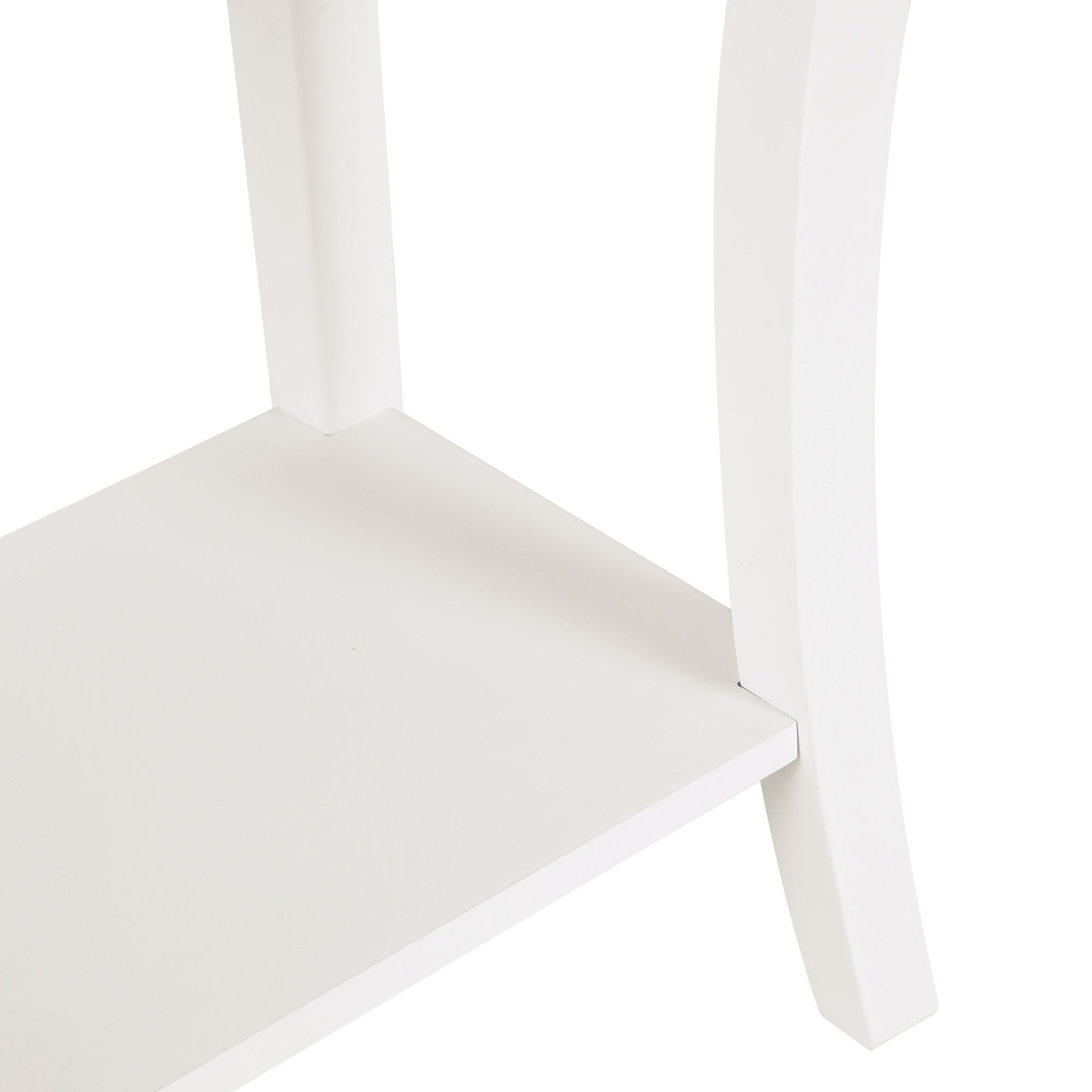 HOMCOM Console Table with 2 Drawers & Lower Shelf, Curved Design – Hallway Furniture, Ivory White