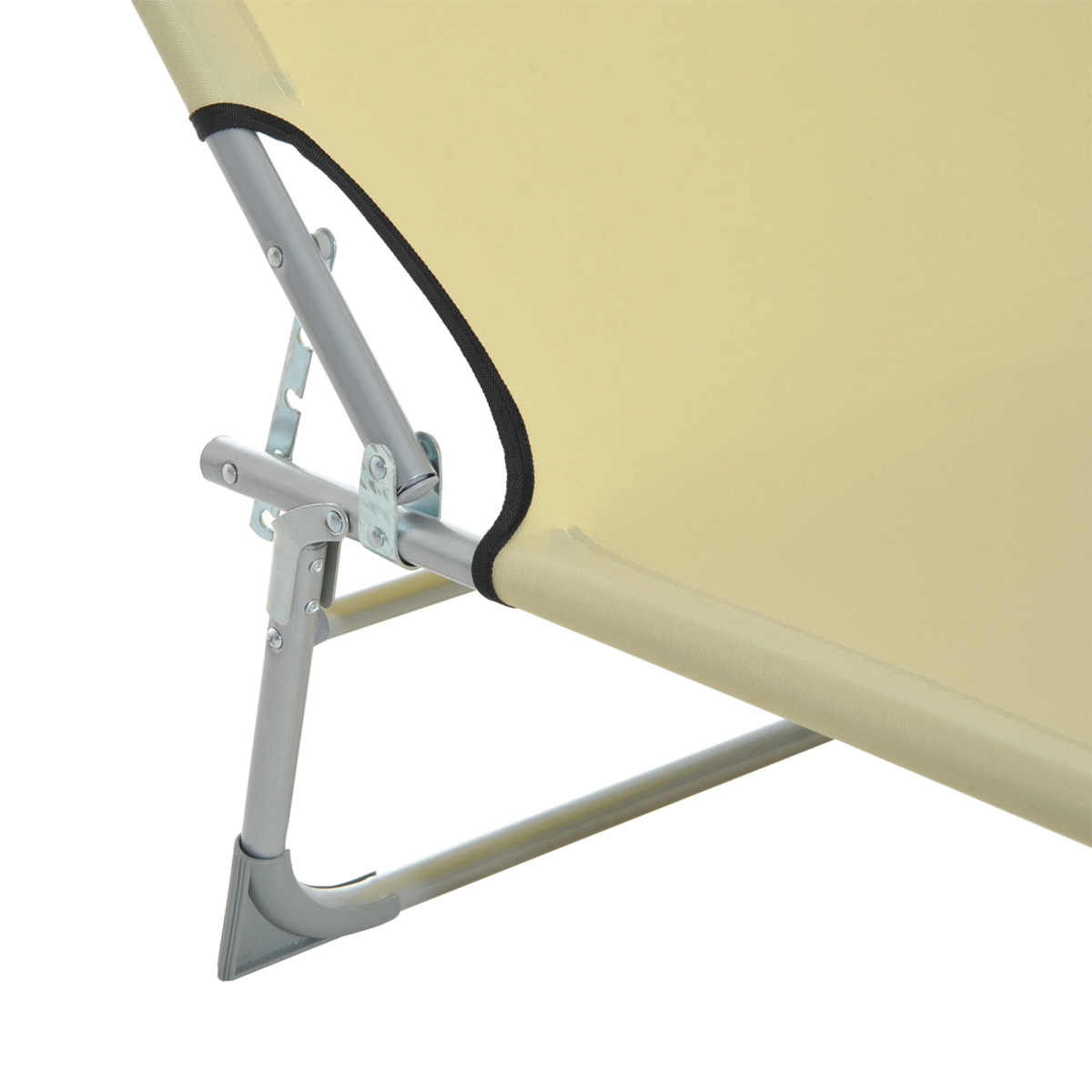 Outsunny Folding Camping Cot & Sun Lounger with 4-Level Adjustable Back – Portable Camp Bed for Festivals
