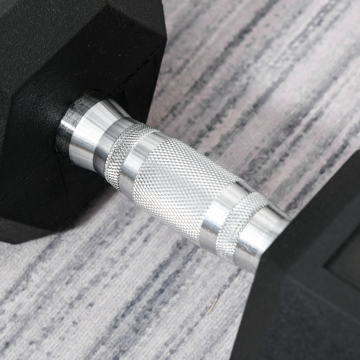 HOMCOM 15kg Single Rubber Hex Dumbbell with Knurled Steel Handle – Home Gym Hand Weight for Strength Training