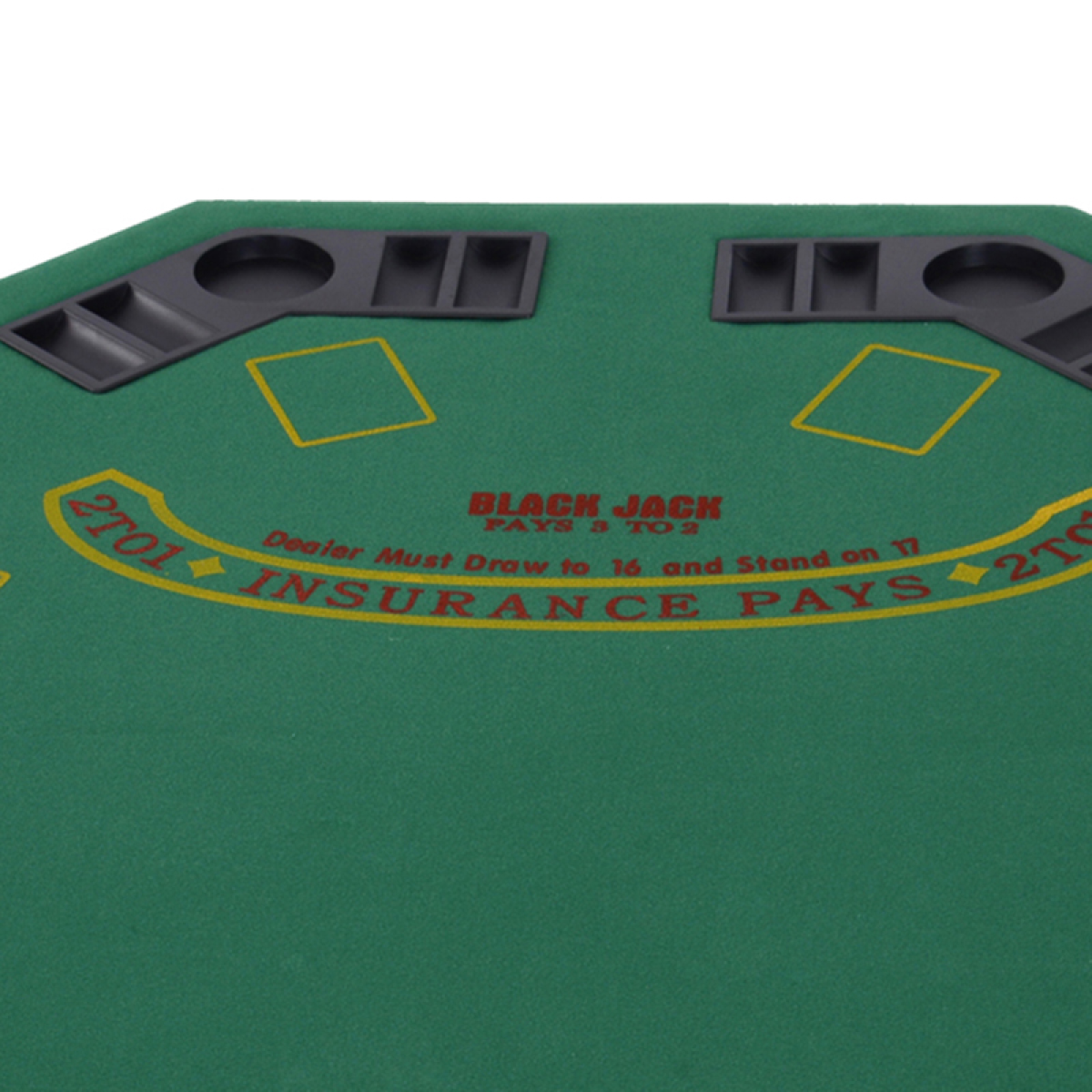 HOMCOM 8 Player Folding Poker Table with Chip Trays & Cup Holder – Green Felt Top Card Games Table, Steel Legs
