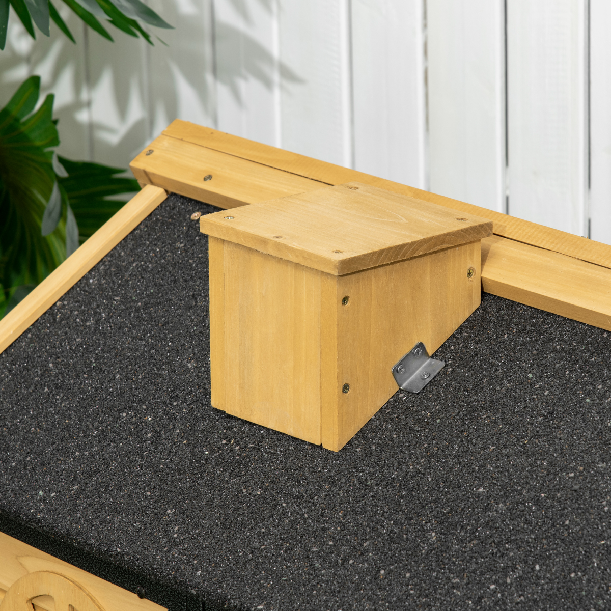 PawHut Two-Tier Outdoor Rabbit Hutch with Run, Removable Tray & Asphalt Roof – Wood and Steel Bunny Cage