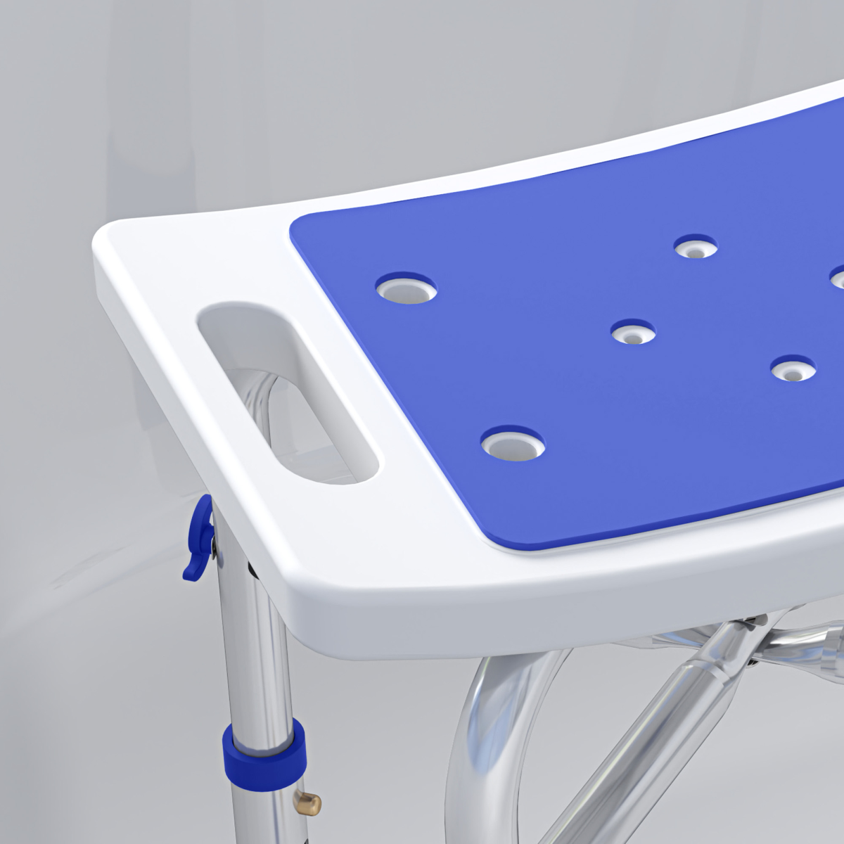HOMCOM Adjustable Shower Stool with Padded Seat & Foot Pads – Bathing Aid for Elderly Users, Purple