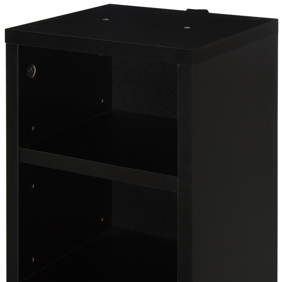HOMCOM Set of 2 Adjustable CD & Media Tower Display Racks – Slim DVD and Games Storage, Black