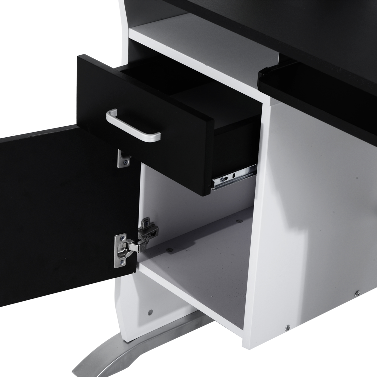 HOMCOM Computer Desk with Drawer, Keyboard Tray & CPU Stand – Home Office Workstation, Black
