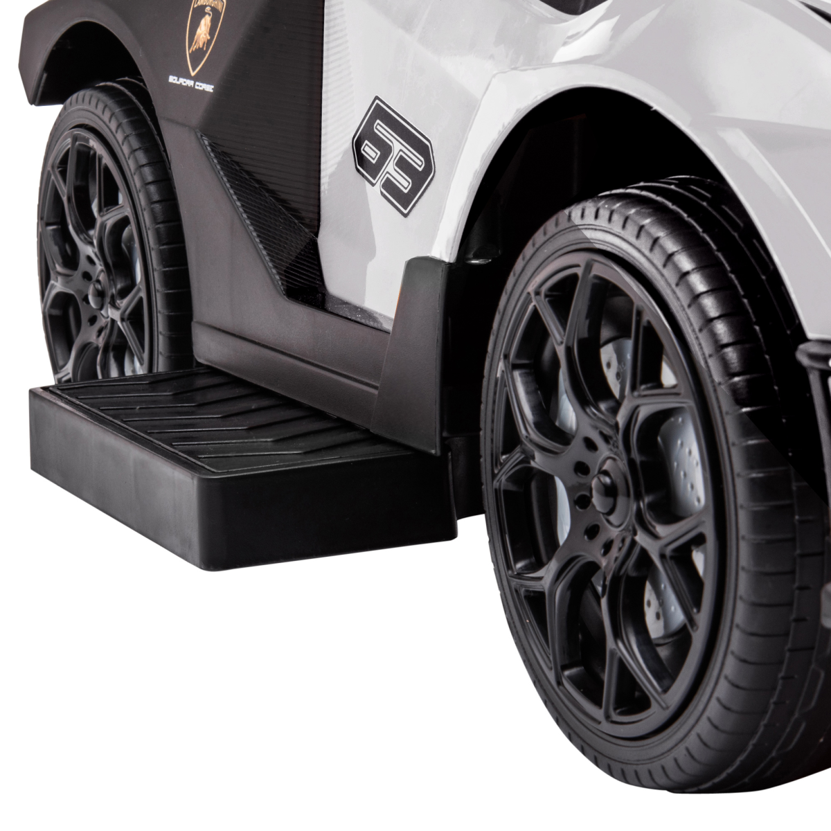 HOMCOM Lamborghini Essenza SCV12 2-in-1 Baby Ride-On Push Car with Horn & Storage – Toddler Push Along, White