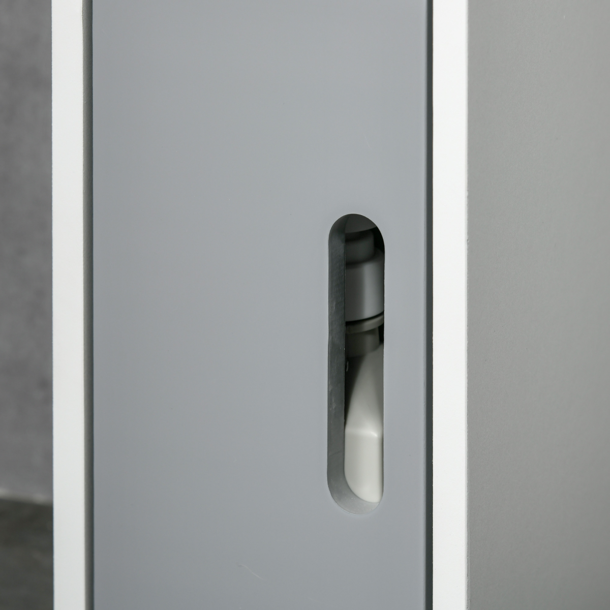 kleankin Freestanding Tall Bathroom Cabinet with Open Shelves and 3 Cupboards – Narrow Storage Organiser, Grey