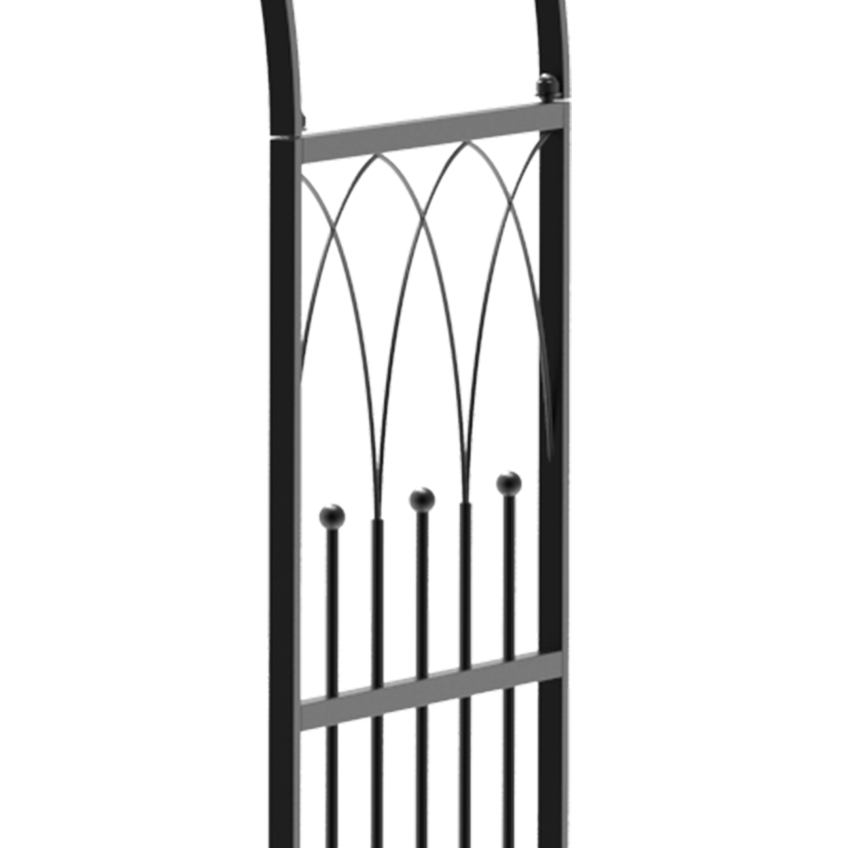 Outsunny Metal Garden Arbour Bench with High Arch for Climbing Plants – Outdoor Trellis Seat, Antique Black