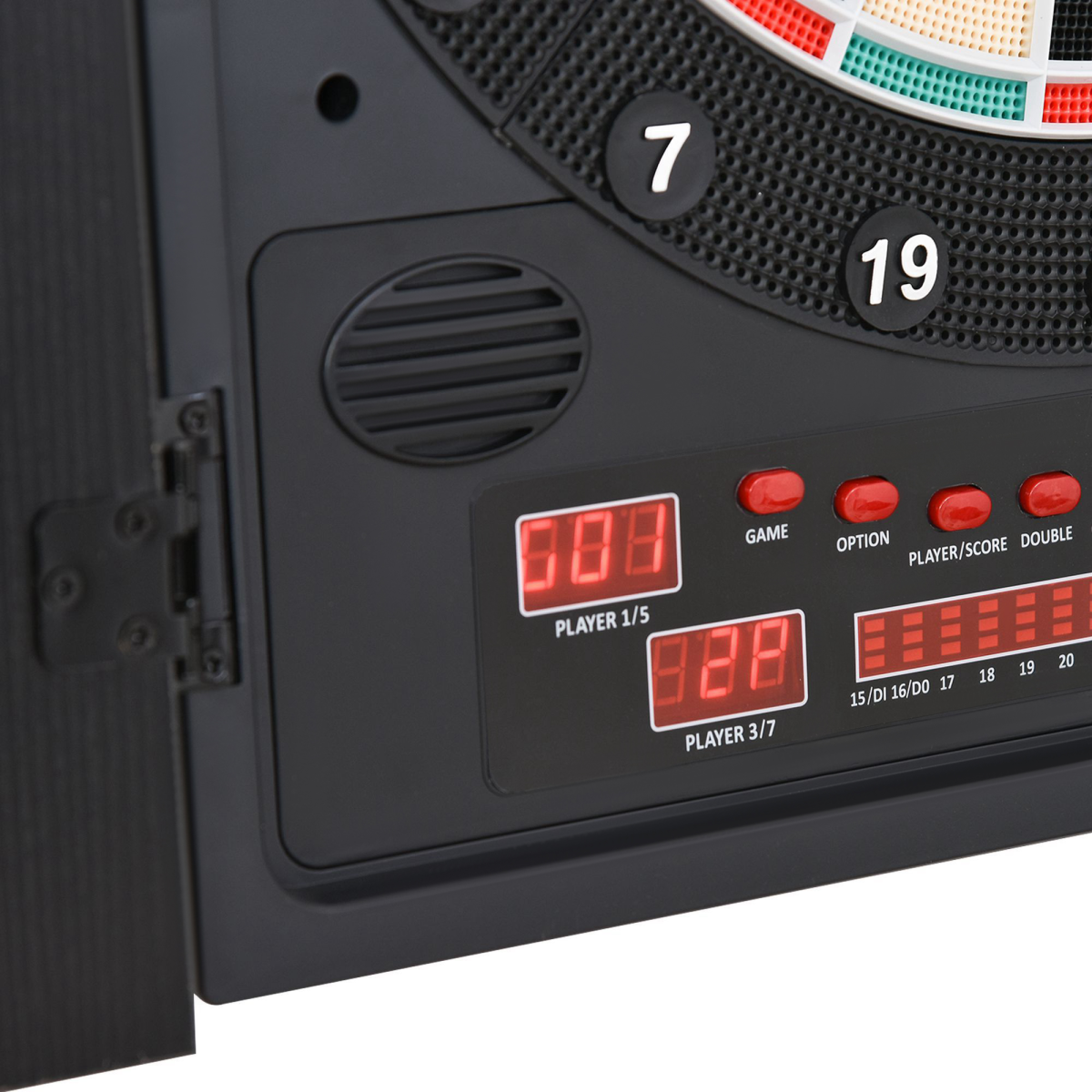 HOMCOM Electronic Dartboard with LED Scoreboard, 27 Games & Storage Cabinet – For Up to 8 Players
