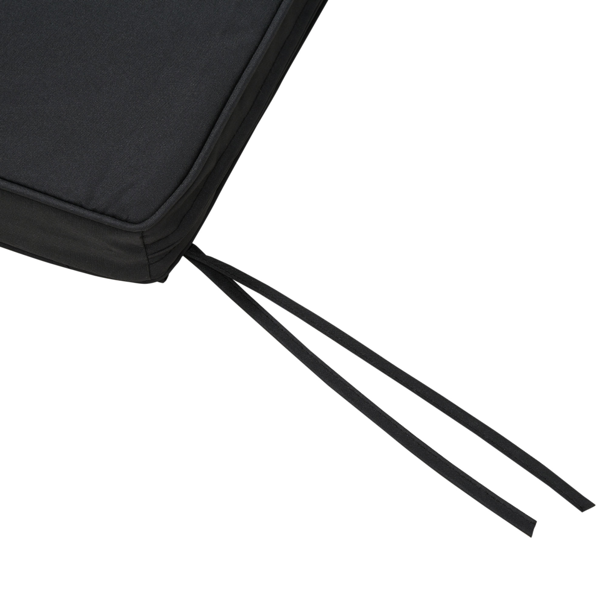 Outsunny 2-Seater Garden Bench Cushion with Tie Fastenings – Cotton-Filled Polyester Seat Pad, Black