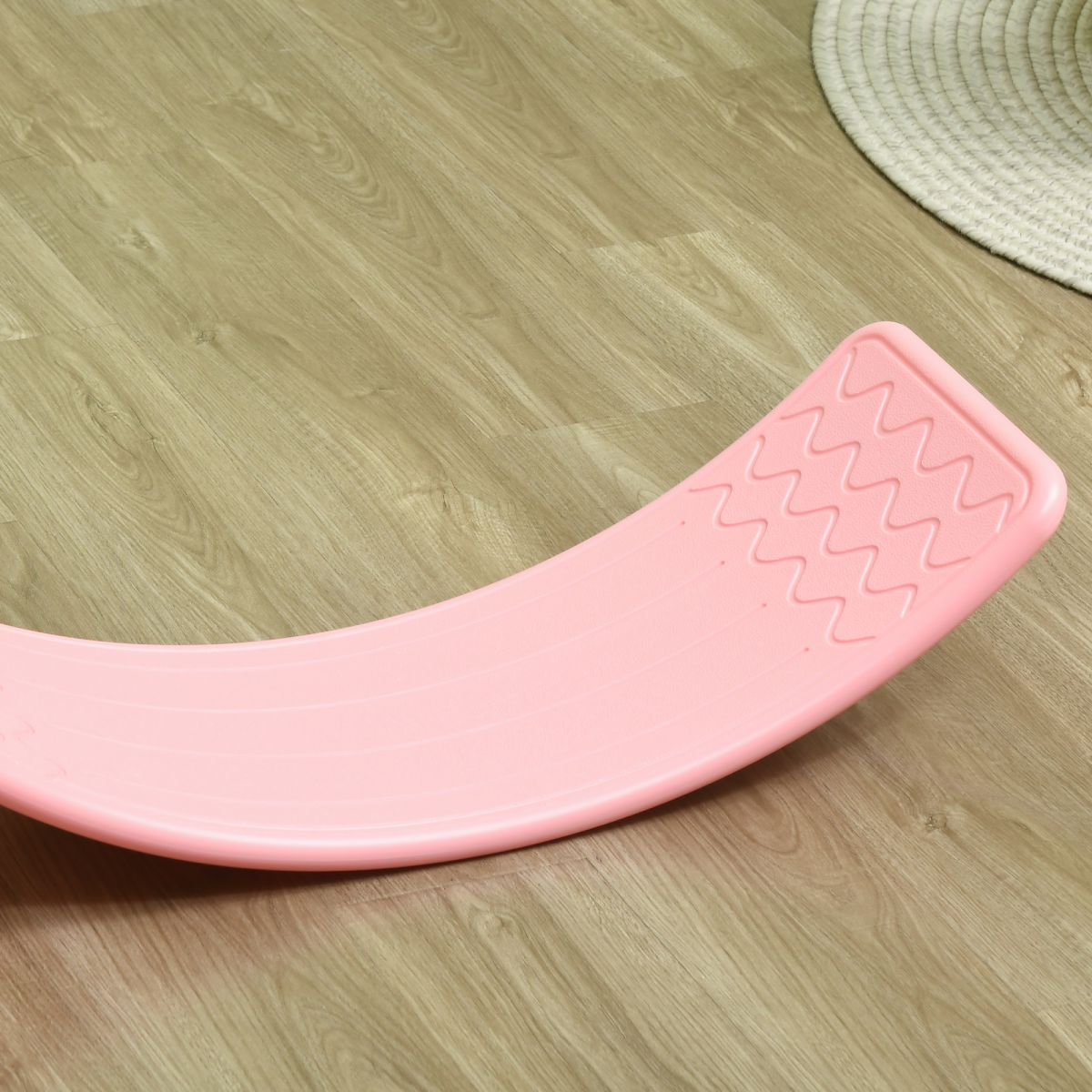 ZONEKIZ Kids Balance Board Wobble Stepping Stone with Anti-Slip Strip – Montessori Toy for Ages 3-6, Pink