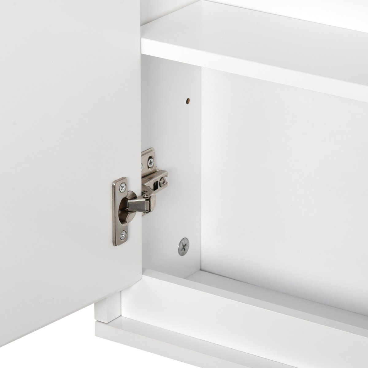 HOMCOM Wall Mounted Bathroom Mirror Cabinet with Storage Shelf – Space-Saving, White