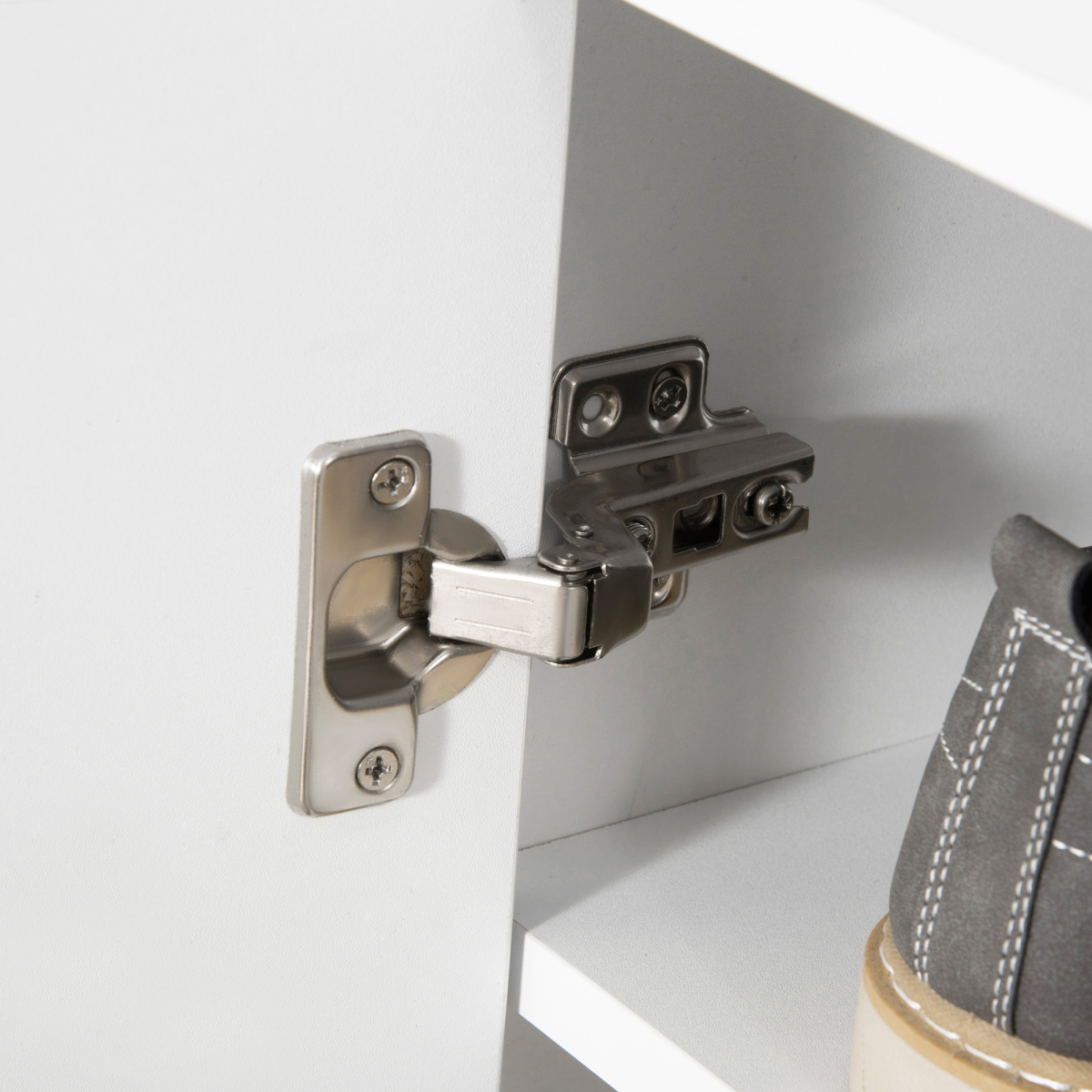 Modern Shoe Cabinet with Doors & 4 Shelves – Hallway Storage for 12 Pairs of Shoes