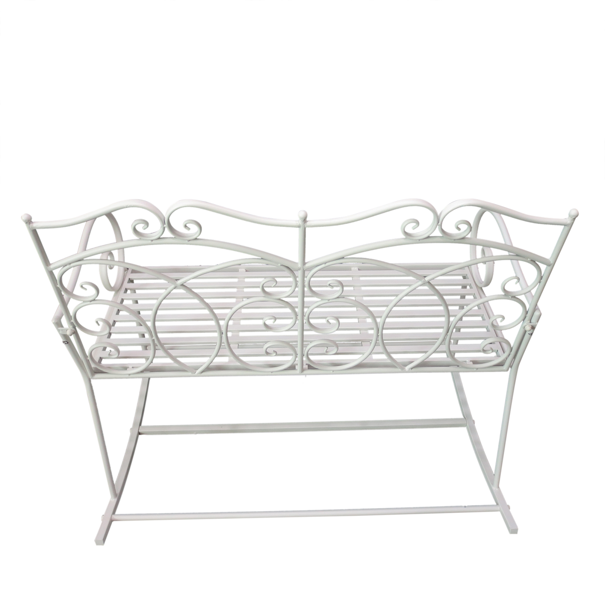 Outsunny 2-Seat Metal Rocking Bench with Armrests – Powder-Coated Patio Chair, Antique Park Style