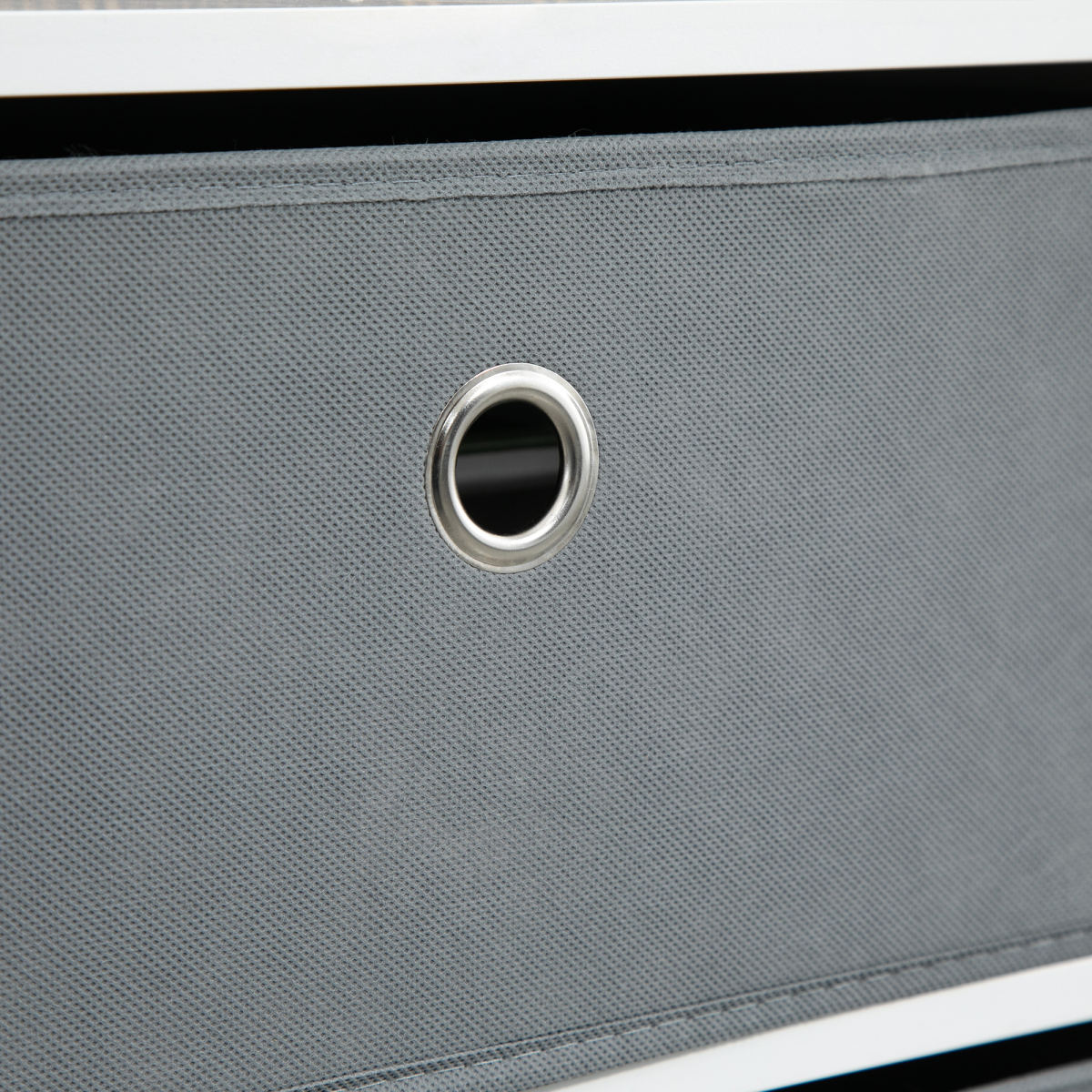 HOMCOM Chest of 6 Fabric Drawers – Bedroom, Office and Hallway Storage Cabinet, White and Grey