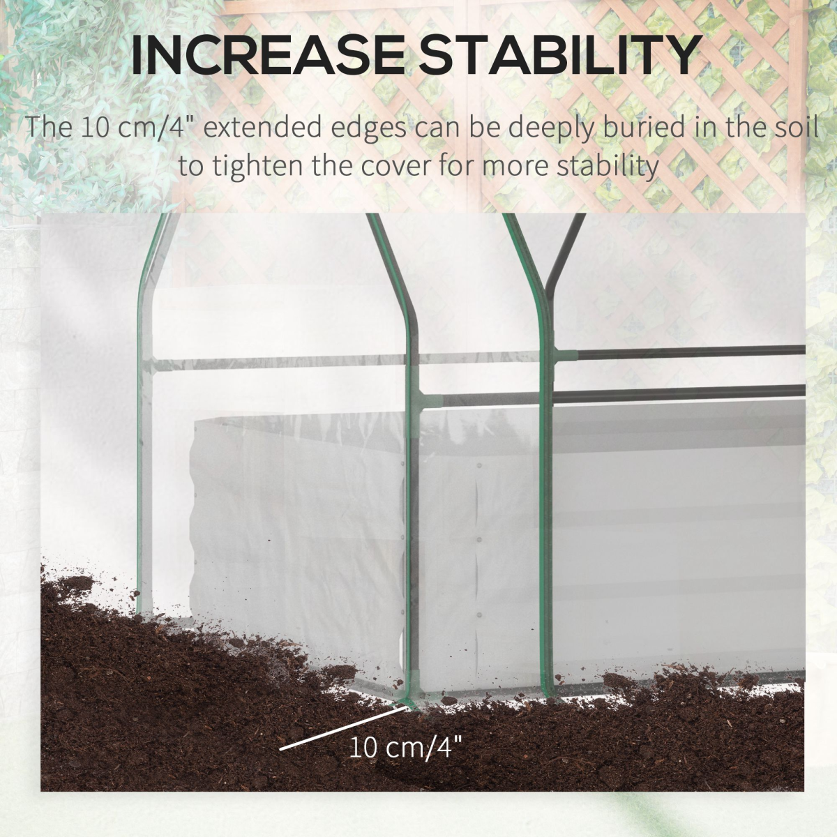 Outsunny Steel Raised Garden Bed with Greenhouse Cover – Dual-Use Planter Box with Roll-Up Window, Clear