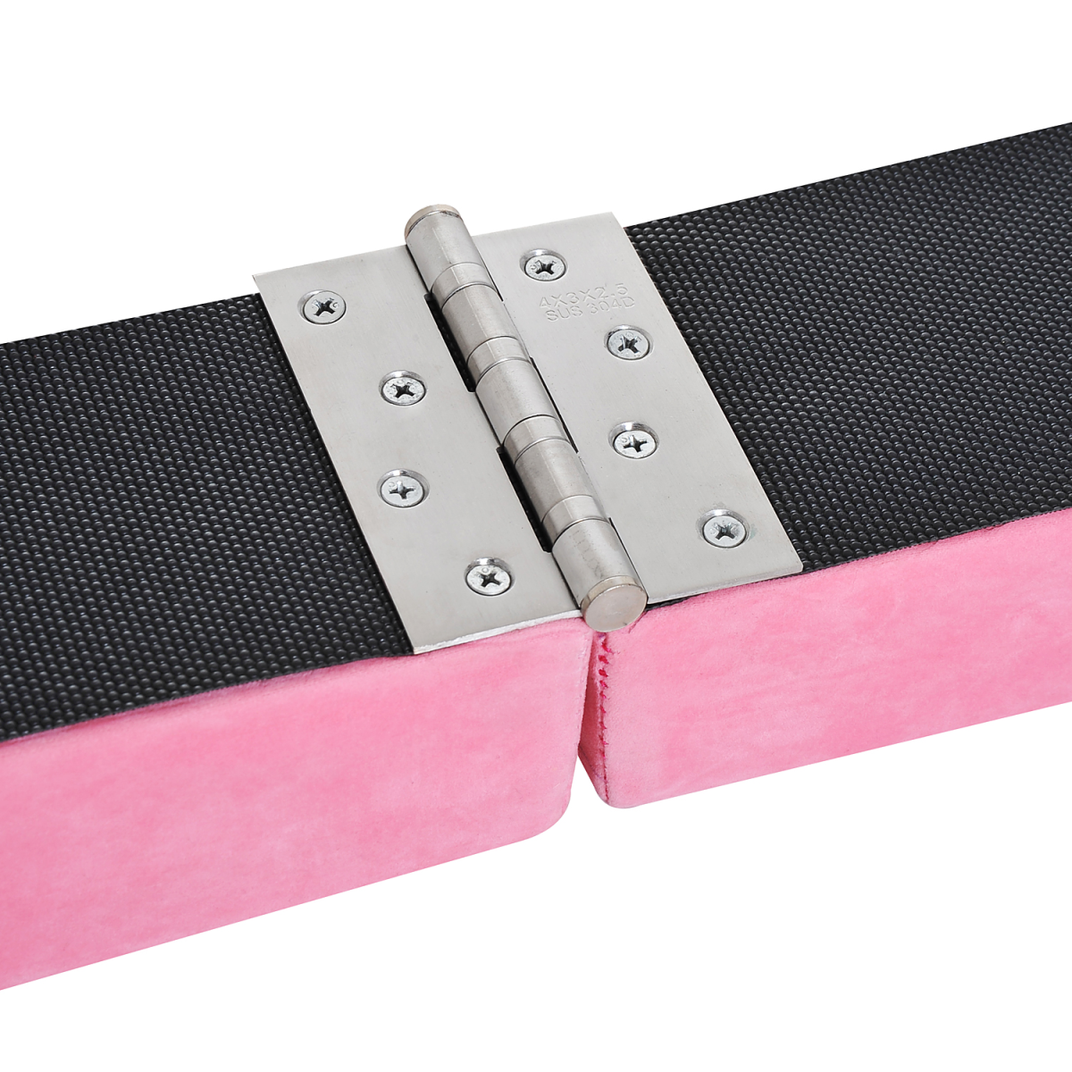 HOMCOM Foldable Gymnastics Balance Beam Trainer, 2.4m Suede Beam with 10cm Wide Top – Home Practice, Pink