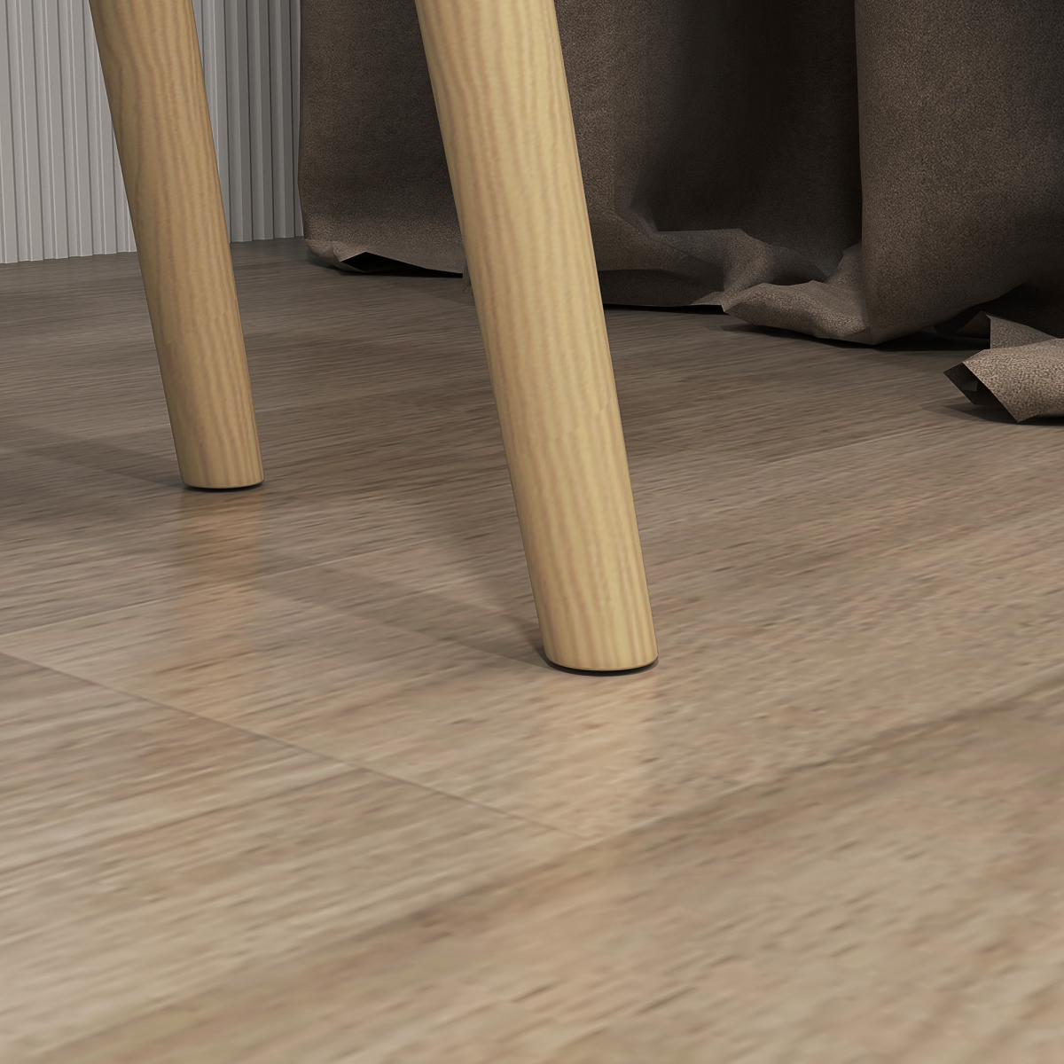 HOMCOM Side Table Set of 2 – Modern Nesting End Tables with Solid Wood Legs, Light Grey and Natural