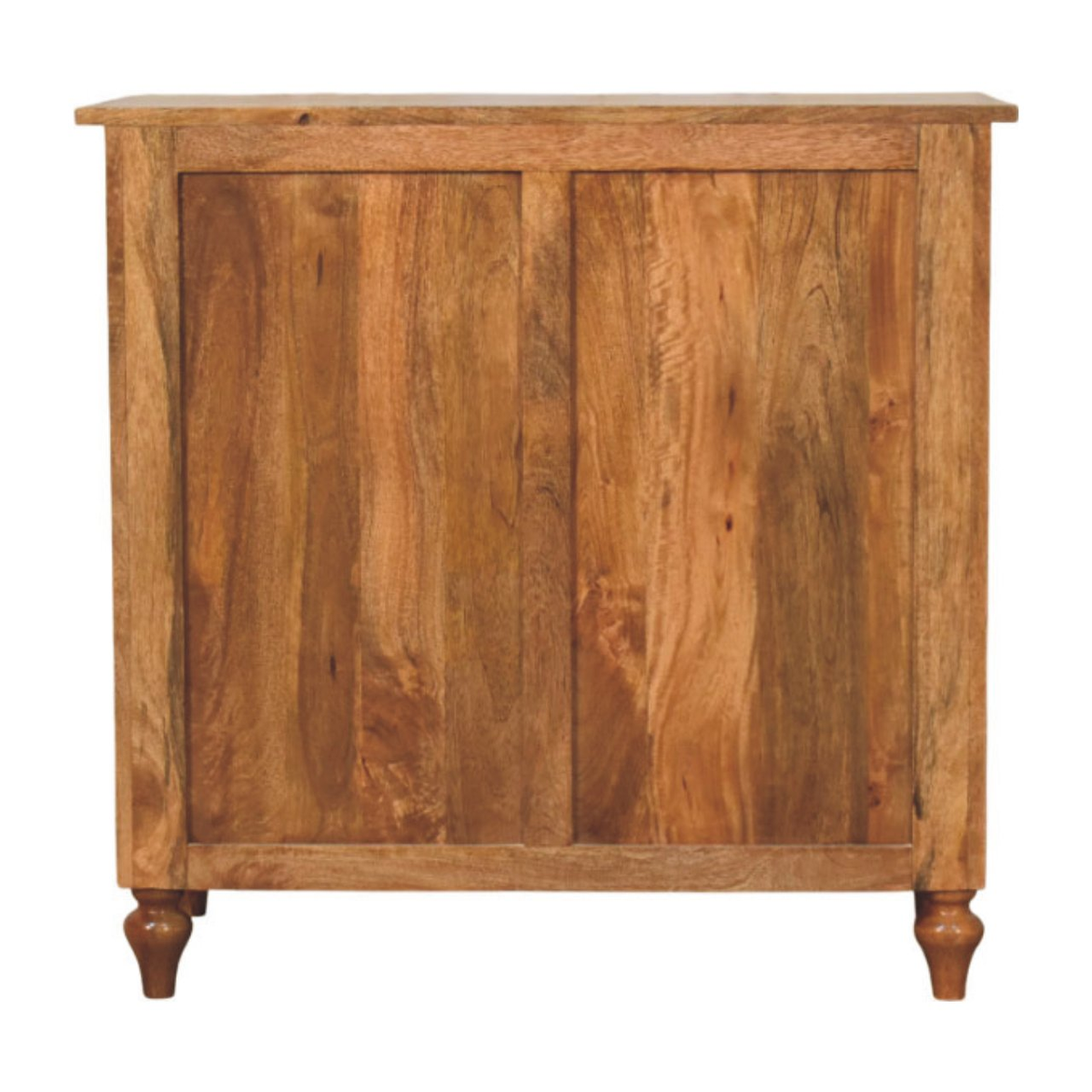 Artisan Furniture Solid Wood Spindle Chest of 3 Drawers with Brass Handles – Amber Oak Finish, Brown