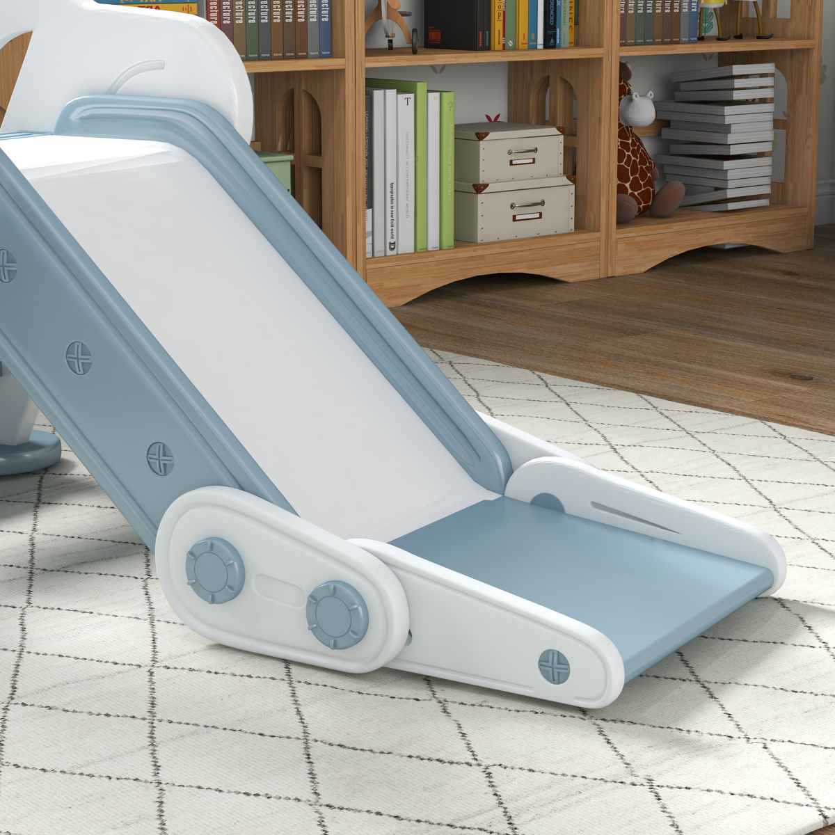 AIYAPLAY Foldable Baby Slide with Non-Slip Safety Ladder – Toddler Slide for Indoor & Outdoor Use, Grey