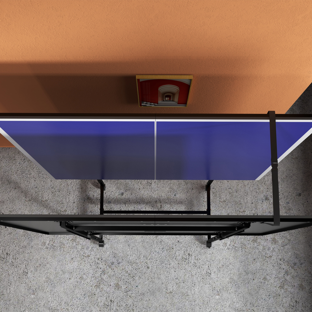 SPORTNOW 9ft Folding Table Tennis Table with 4 Lockable Wheels, Net, 2 Paddles & 3 Balls – Indoor, Blue