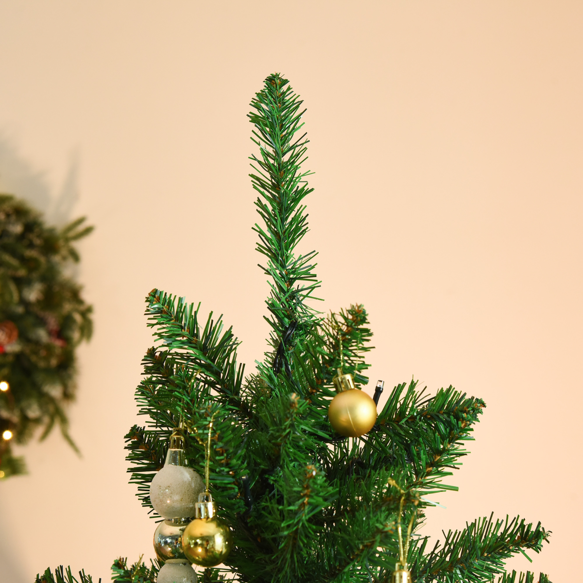 HOMCOM 5ft Pre-Lit Christmas Tree with Warm White LEDs, 8 Light Modes & Foldable Base – Green