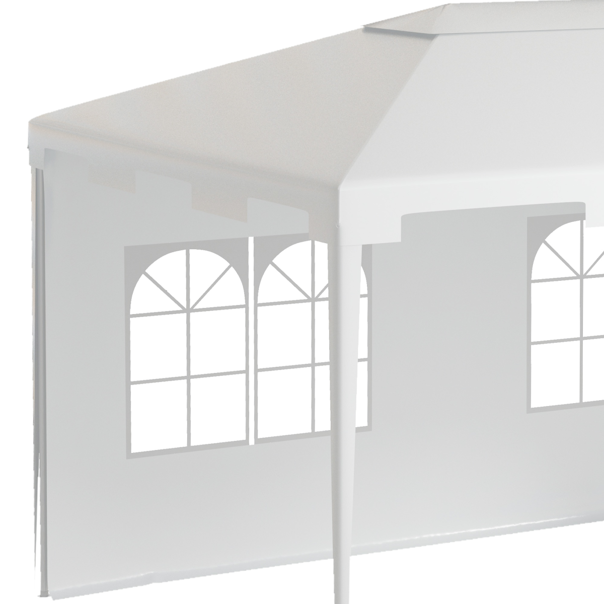 Outsunny 3 x 4m Garden Gazebo Party Tent with 2 Removable Walls – Steel Frame Marquee Canopy, White