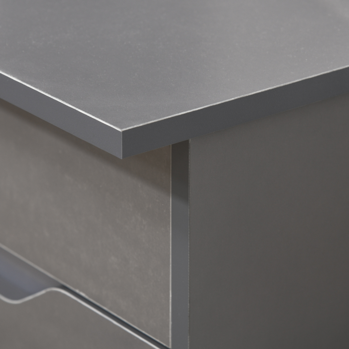 HOMCOM Computer Desk with 3 Drawers – Home Office Workstation with High Gloss Finish, Grey
